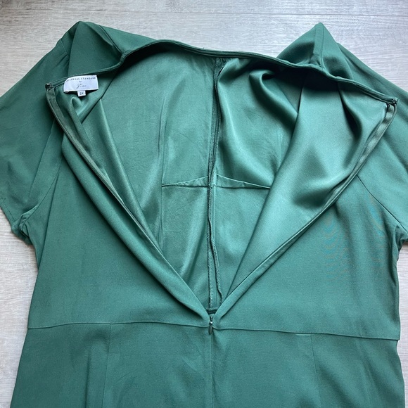 Universal Standard For JCrew Cap Sleeves Green Midi Sheath Dress Size 2X Stretch - Picture 5 of 7